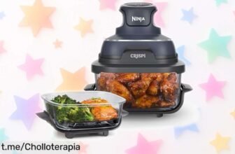 Increíble freidora de aire portátil Ninja CRISPi FN101EUGY, la mejor opción para disfrutar frituras saludables y ahorrar tiempo. ¡No te quedes sin ella!