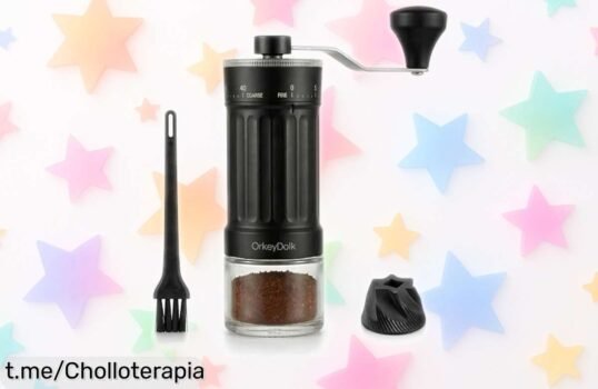 Increíble molinillo de café manual OrkeyDolk, ajusta el sabor a tu medida y disfruta del mejor café en casa. ¡No te quedes sin él!
