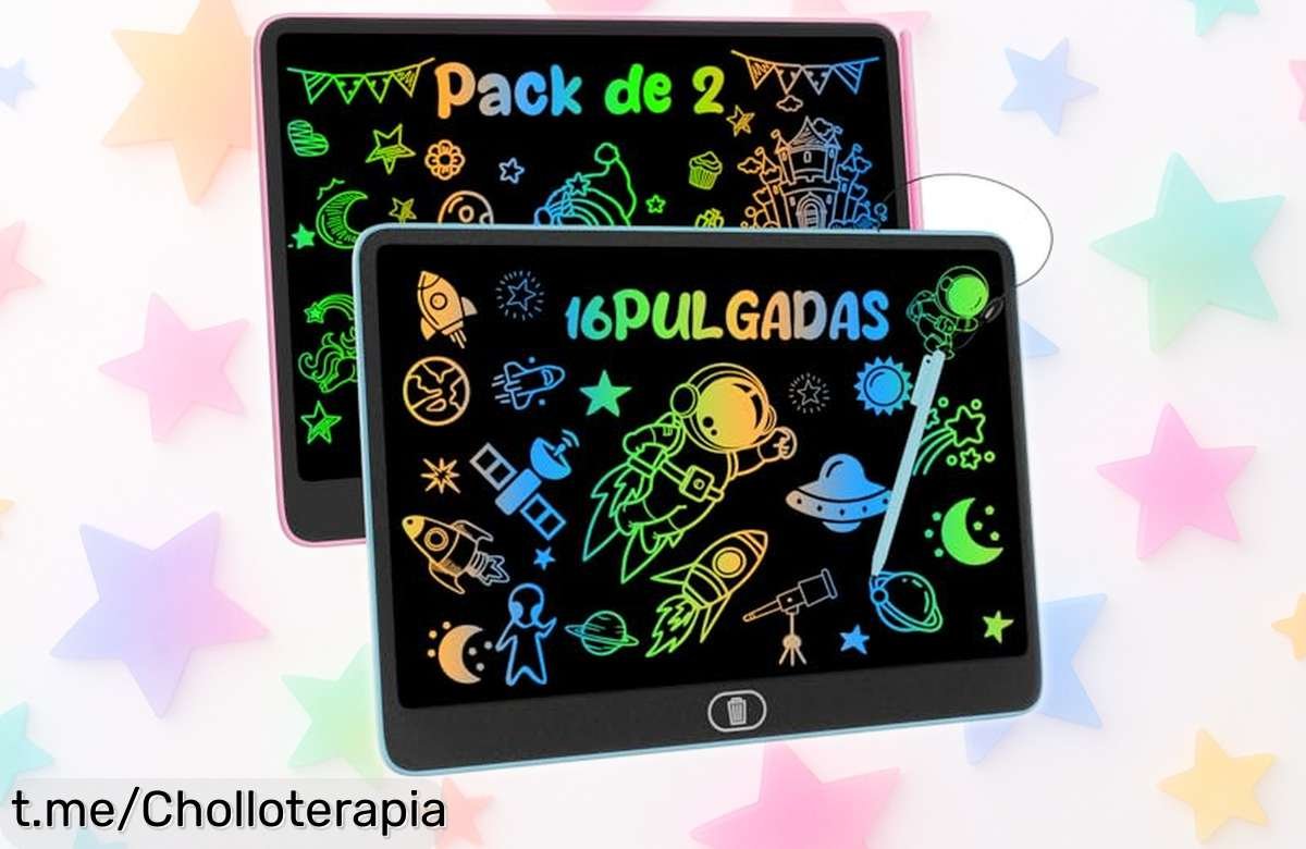 Increíble pack de 2 tabletas de escritura LCD de 16 pulgadas, perfectas para dibujar y aprender jugando. ¡Oferta brutal que no puedes dejar escapar!