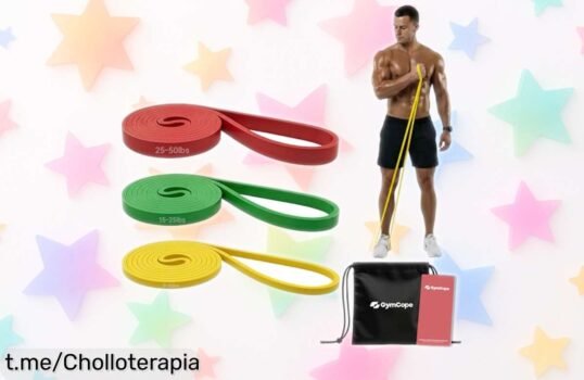 Increíble pack de 3 bandas elásticas GymCope para entrenar en casa sin complicaciones y a un precio que no vas a creer, ¡no te quedes sin las tuyas!