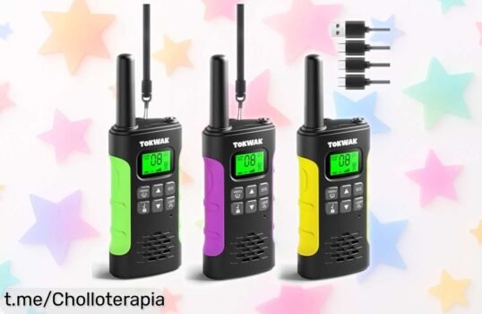 Increíble pack de 3 walkie talkies recargables USBC para todos, comunicación a hasta 3 km y botón SOS ¡aprovéchalo antes que se acaben!