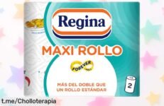 Increíble papel de cocina Regina Maxi Rollo, ¡pack de 2 rollos que equivale a 6! Absorción total para mantener tu cocina impecable y siempre lista. No te lo pierdas, siente la diferencia ahora mismo.