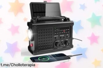 Increíble radio de emergencia portátil con manivela y carga solar a precio de ganga, ¡prepárate para vivir aventuras sin preocupaciones ni cortes de luz!
