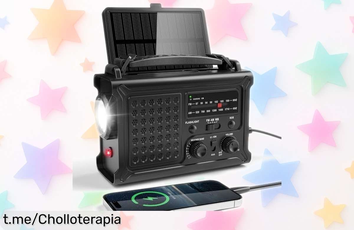 Increíble radio de emergencia portátil con manivela y carga solar a precio de ganga, ¡prepárate para vivir aventuras sin preocupaciones ni cortes de luz!