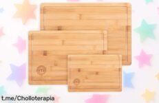 Increíble set de 3 tablas de cortar MasterChef: ¡perfectas para chefs en casa! Aprovecha este precio loco, haz que tu cocina luzca espectacular y sorprende a todos.