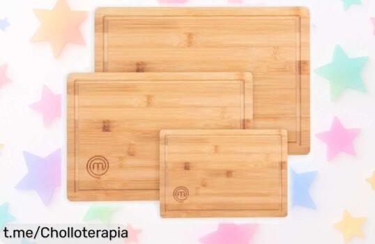 Increíble set de 3 tablas de cortar MasterChef: ¡perfectas para chefs en casa! Aprovecha este precio loco, haz que tu cocina luzca espectacular y sorprende a todos.