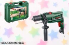 Increíble taladro Bosch EasyImpact 630, ¡rebajado! Perfora fácil muros y madera, ideal para tus proyectos en casa. Aprovecha este ofertón antes que se acabe, te encantará su potencia y manejo.