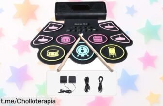Increíble tambor electrónico portátil Coolmusic EDrum, ¡rebajado y listo para que toques sin parar hasta 12 horas! No dejes pasar esta oportunidad única y desata tu talento musical.