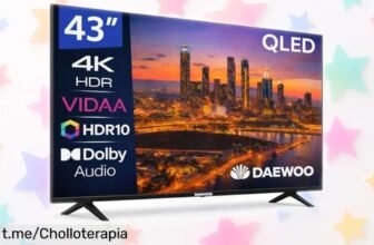 Increíble televisor Daewoo 43VB56QV de 43 pulgadas QLED 4K: colores vibrantes y sonido Dolby Audio, ¡aprovecha este chollazo para llevarte la experiencia del cine a casa!