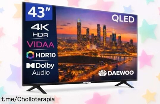 Increíble televisor Daewoo 43VB56QV de 43 pulgadas QLED 4K: colores vibrantes y sonido Dolby Audio, ¡aprovecha este chollazo para llevarte la experiencia del cine a casa!