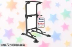 Increíble torre de dominadas y fondos DH FitLife ajustable, a un precio loco para entrenar en casa y conseguir tus metas sin que te ocupe todo el espacio. ¡Consíguela ya!