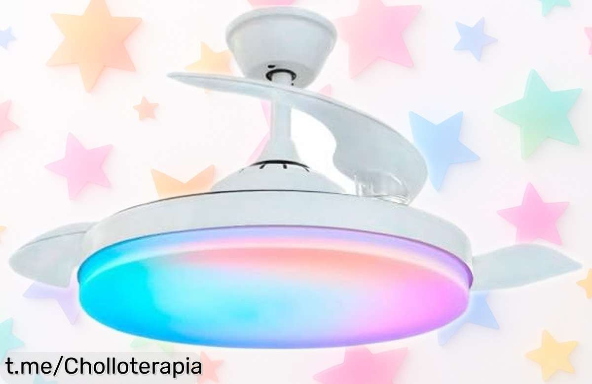 Increíble ventilador de techo Bilake Tahití con luz RGB y mando, ¡rebajado a un precio loco! Dale ritmo a tu casa mientras ahorras. No te lo pierdas, es una oportunidad única para iluminar y refrescar tus espacios.