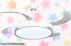 Increíble ventilador de techo retráctil con luz LED que te refresca y ilumina; aprovecha el super chollo, ¡no dejes pasar esta rebaja única para tu hogar!
