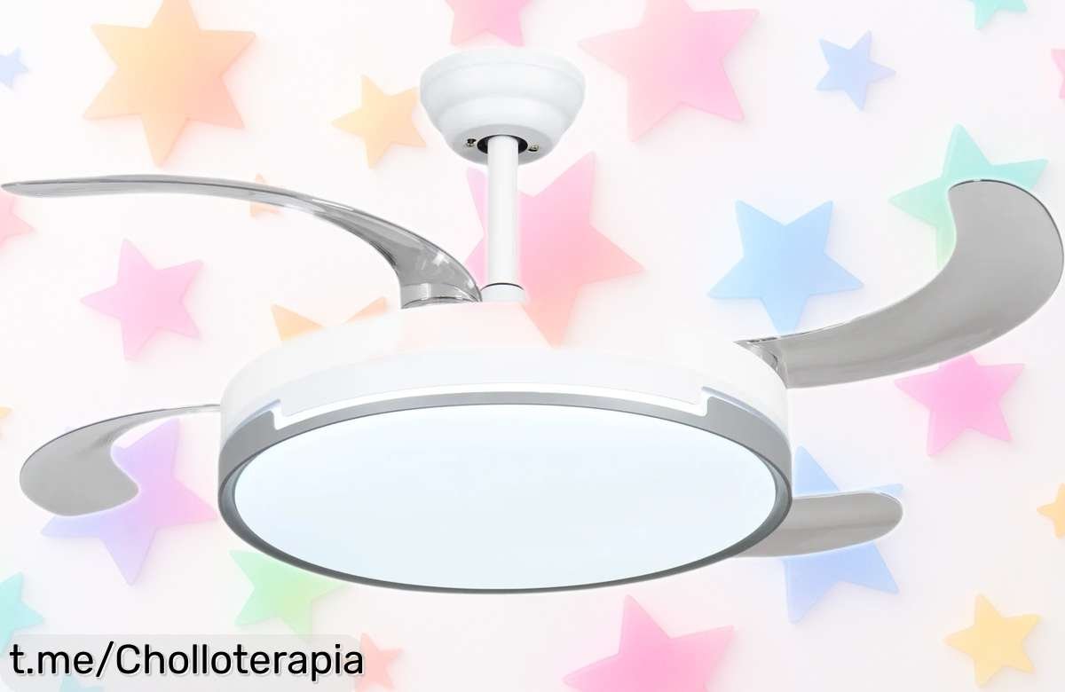 Increíble ventilador de techo retráctil con luz LED que te refresca y ilumina; aprovecha el super chollo, ¡no dejes pasar esta rebaja única para tu hogar!