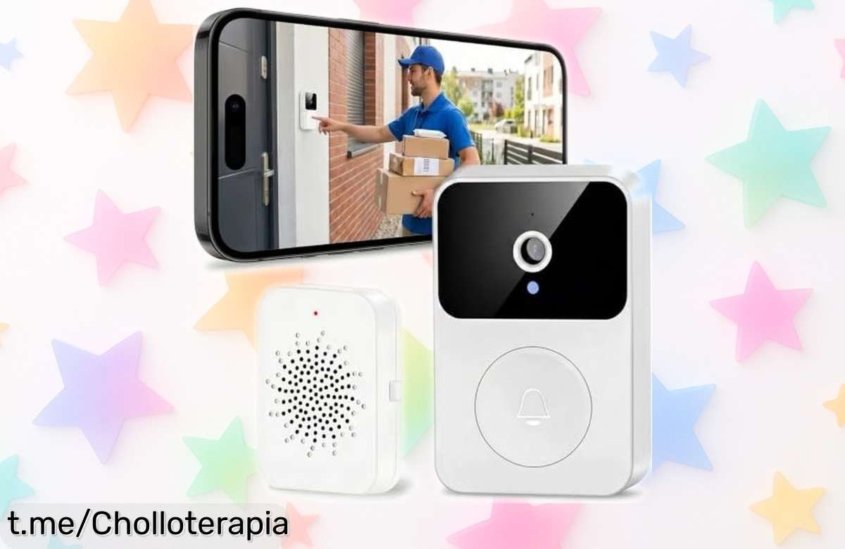 Increíble videotimbre inalámbrico WiFi HD 1080P que te deja ver y hablar con quien llame, ¡ahora a precio loco! No te pierdas esta oportunidad única de seguridad.