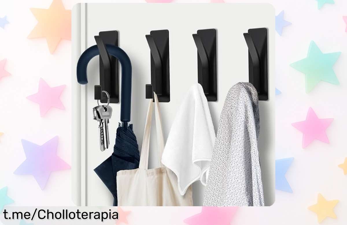 Increíbles ganchos adhesivos AUXHCYL para pared, fáciles de colocar y sin taladrar; ¡no te pierdas este chollazo que cambiará la forma en que organizas tu hogar!