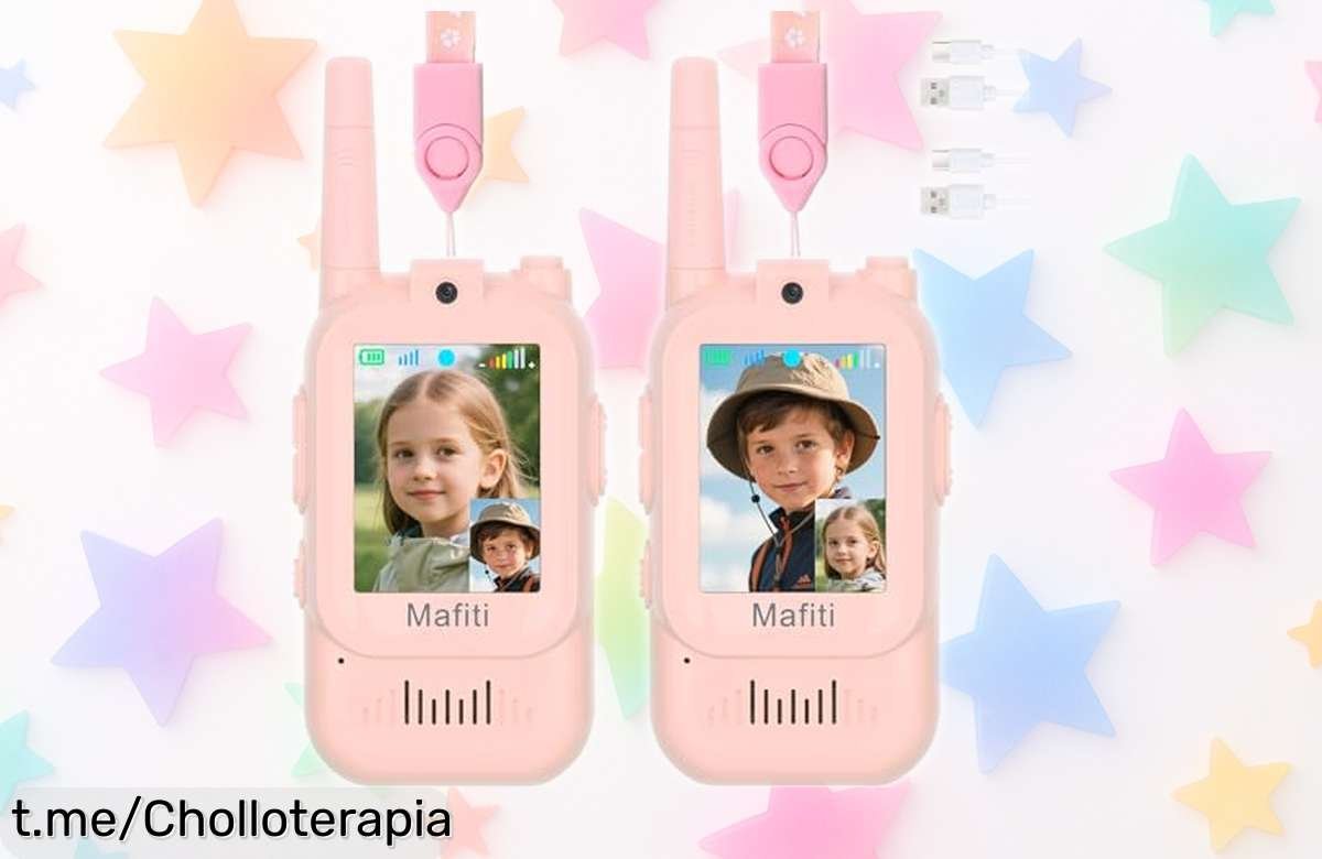 Increíbles walkie talkies infantiles Mafiti con videollamada: ¡habla y ve a tus amigos mientras juegas! Pack de 2, super chollo para diversión sin límites. ¡Hazte con ellos ya y vive la aventura!