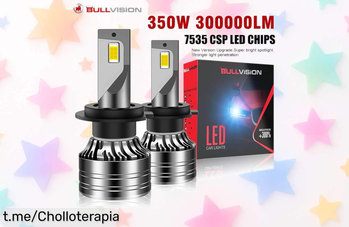 Juego de 2 bombillas LED Bullvision con luz blanca de 6000K, super brillantes y gran intensidad. ¡Revoluciona la iluminación de tu coche a un precio increíble!