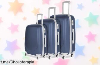 Juego de 3 maletas de viaje Mercury Textil con carcasa resistente y ruedas 360, ¡una súper oferta para que viajes sin preocupaciones y lleves siempre todo en orden!