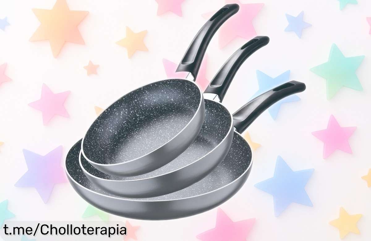 Juego de 3 sartenes San Ignacio Soul Marble, rebajadas para que cocines como un chef sin complicaciones y renueves tu cocina con estilo. ¡No te lo pierdas!