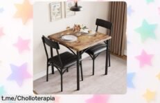Juego de comedor de 3 piezas para 2 personas, mesa compacta y sillas acolchadas a un precio loco que te hará disfrutar cada desayuno. ¡No dejes pasar esta super oferta!
