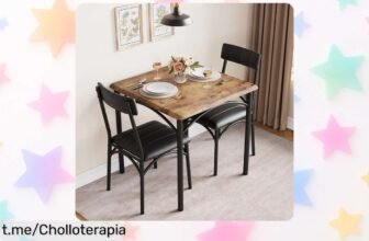 Juego de comedor de 3 piezas para 2 personas, mesa compacta y sillas acolchadas a un precio loco que te hará disfrutar cada desayuno. ¡No dejes pasar esta super oferta!