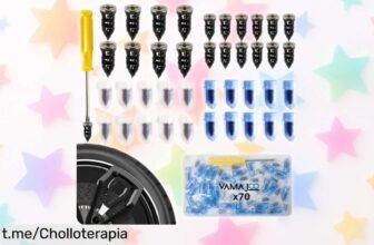 Kit antipinchazos para coche y moto con 70 tornillos: reparación rápida y fácil para seguir la aventura, ¡no dejes que un pinchazo te pare!