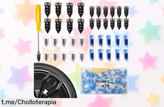 Kit antipinchazos para coche y moto con 70 tornillos: reparación rápida y fácil para seguir la aventura, ¡no dejes que un pinchazo te pare!