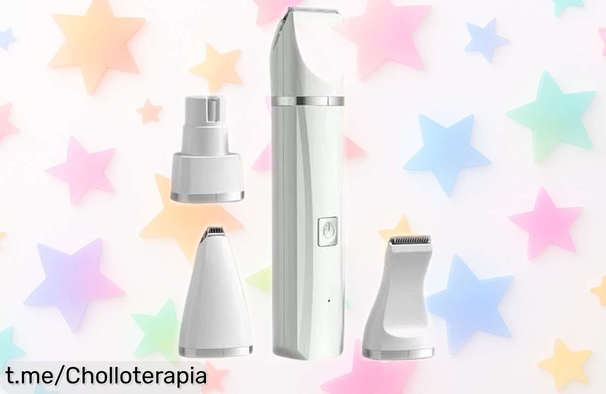 Kit de aseo para perros 4 en 1 con cortapelo inalámbrico silencioso, precio rebajado y fácil limpieza: el compañero ideal para cuidar a tu mascota sin complicaciones. ¡No te lo pierdas!