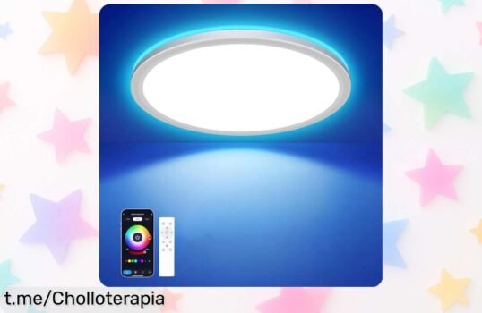 Lámpara LED de techo inteligente Hepside, ¡ahora puedes cambiar el ambiente a tu antojo! Aprovecha este precio de escándalo y dale color a tus días ya mismo.