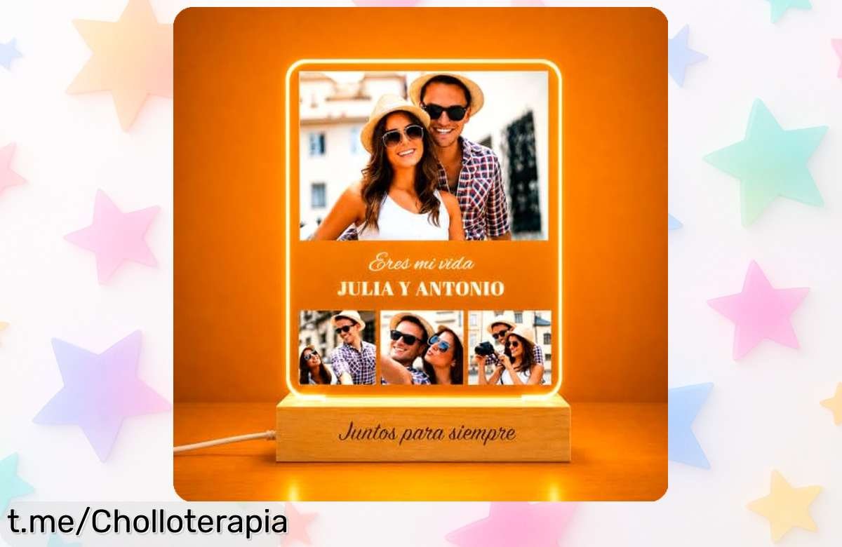 Lámpara LED personalizada con fotos y mensajes de Transparent Gift, un regalo único que hará brillar los recuerdos. ¡Aprovecha este chollazo antes de que se acabe!