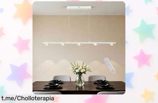 Lámpara colgante LED YLFXL regulable de 90 cm a precio loco, transforma tu hogar instantáneamente con mando incluido. ¡No dejes pasar esta oportunidad única!