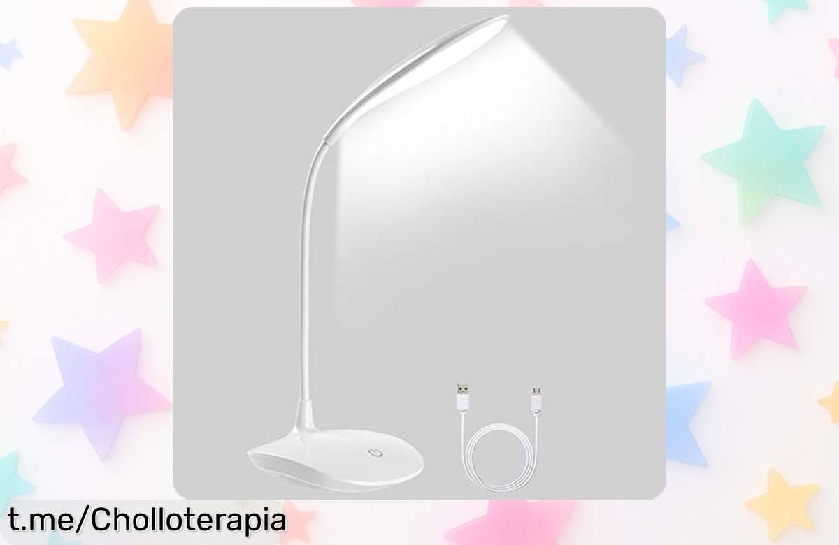 Lámpara de escritorio URAQT Flexo Led sin cables, ¡rebajada! Ilumina tu espacio con 3 niveles de brillo y flexibilidad total. Da ese paso ahora, tus tareas te lo agradecerán.