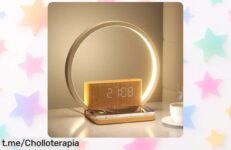 Lámpara de mesita despertar blonbar: despierta suavemente con luz y sonora natural, perfecto para tu dormitorio. ¡No te pierdas este chollazo!
