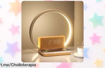 Lámpara de mesita despertar blonbar: despierta suavemente con luz y sonora natural, perfecto para tu dormitorio. ¡No te pierdas este chollazo!