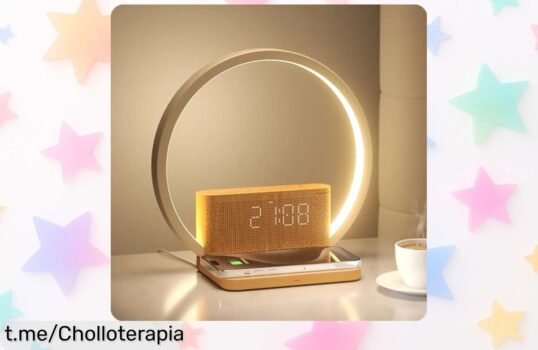 Lámpara de mesita despertar blonbar: despierta suavemente con luz y sonora natural, perfecto para tu dormitorio. ¡No te pierdas este chollazo!