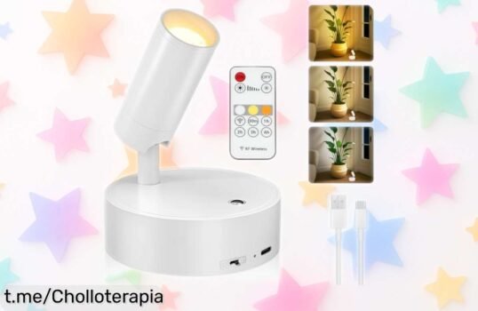 Lámpara de pared recargable Kimjo con 40 horas de batería, control táctil y cabezal giratorio: lo que necesitas para iluminar tus espacios ¡no dejes pasar este chollazo!