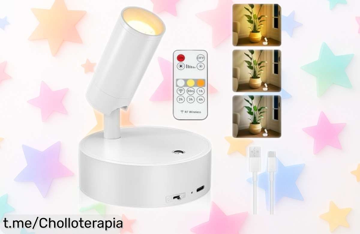 Lámpara de pared recargable Kimjo con 40 horas de batería, control táctil y cabezal giratorio: lo que necesitas para iluminar tus espacios ¡no dejes pasar este chollazo!