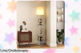 Lámpara de pie HOMCOM con 3 estantes y luz regulable: ¡ofertón exclusivo que embellece tu hogar en un abrir y cerrar de ojos! Hazla tuya antes que desaparezca.