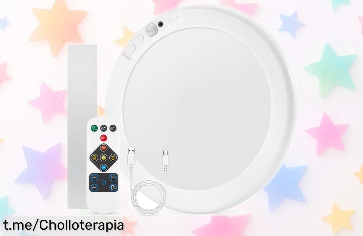 Lámpara de techo con sensor Bojim, autonomía impresionante de 85 días y mando a distancia: aprovecha este chollazo para iluminar tu espacio sin cables ya. ¡No te quedes sin la tuya!