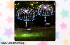 Lámpara solar de jardín XRR con 120 LED multicolor: ¡super chollo para iluminar tu patio y crear magia en tus noches! Aprovecha el precio loco antes de que se agote.