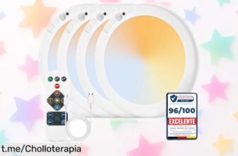 Lámparas LED de techo recargables Combuh: pack de 4 con mando a distancia y 85 días sin cables, un rebajón perfecto para iluminar sin límites tu hogar. ¡Hazlo tuyo ahora!