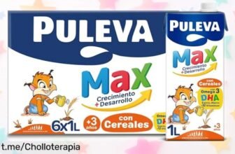 Leche de crecimiento Puleva Max con cereales, pack de 6 litros a un precio increíble, llena de nutrientes para ayudarles a crecer felices y fuertes. ¡No te quedes sin la tuya!