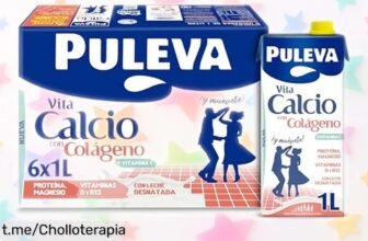 Leche desnatada Puleva con calcio y colágeno: ¡super chollo con pack 6x1L para fortalecer tus huesos, músculos y sentirte genial! Aprovecha esta oferta antes de que se acabe.