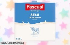 Leche semidesnatada Pascual en pack de 6 briks a un precio loco, ideal para la familia y con sabor natural que encantará a todos; ¡hazte con ella antes de que se agote!