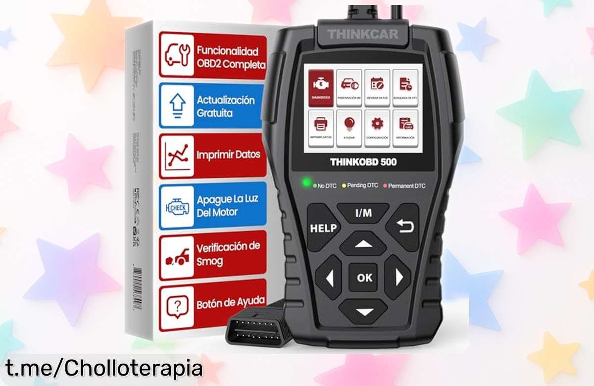 Lector de diagnosis OBD2 ThinkOBD 500, chollazo que te permite controlar tu coche desde casa y olvidar esos sustos en el taller, ¡aprovéchalo antes de que se agote!