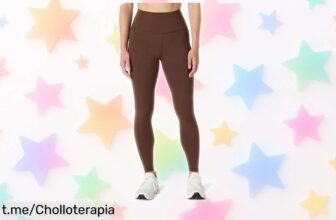 Leggings deportivos de tiro alto Amazon Essentials con sujeción y secado rápido, precio loco para que entrenes cómodo. ¡No te lo pierdas, renueva tu armario ya!