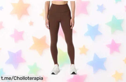 Leggings deportivos de tiro alto Amazon Essentials con sujeción y secado rápido, precio loco para que entrenes cómodo. ¡No te lo pierdas, renueva tu armario ya!
