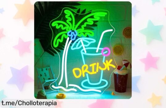 Letrero de neón LED en forma de palmera SIGNSHIP, el ambientador tropical que tu bar necesita a precio loco: ¡haz que tus fiestas sean inolvidables y reserva ya!