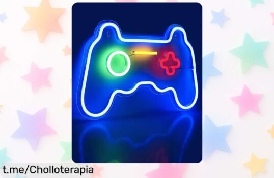 Letrero de neón gamer en forma de mando para que tu habitación brille y te llenes de buena onda: ¡ofertón solo por hoy!